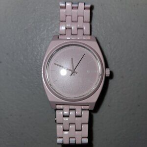 Nixon Time Teller Minimal Watch- light pink lacquer